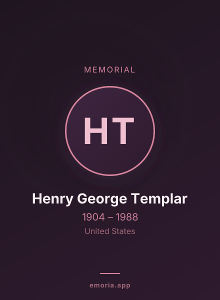 Memorial portrait of Henry George Templar