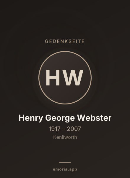 Gedenkportrait von Henry George Webster