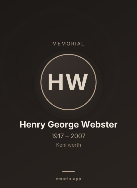 Memorial portrait of Henry George Webster