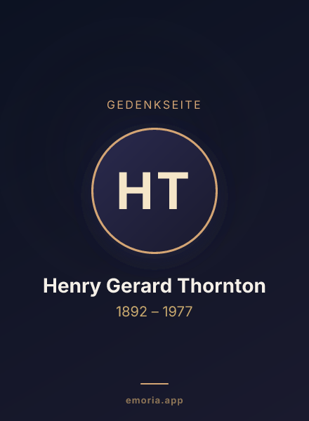 Gedenkportrait von Henry Gerard Thornton