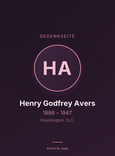 Gedenkportrait von Henry Godfrey Avers