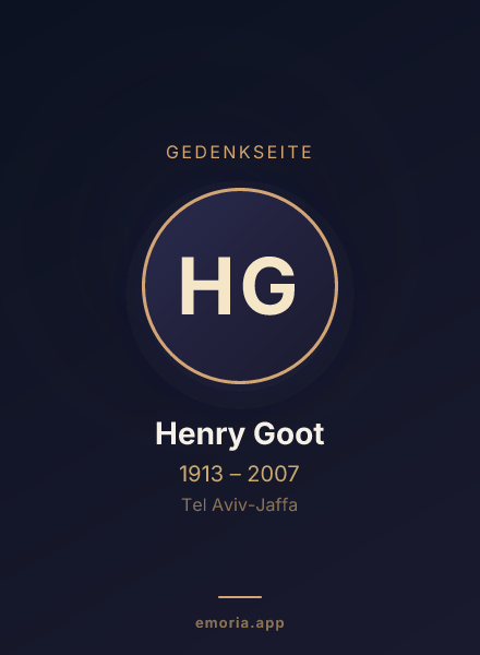 Gedenkportrait von Henry Goot