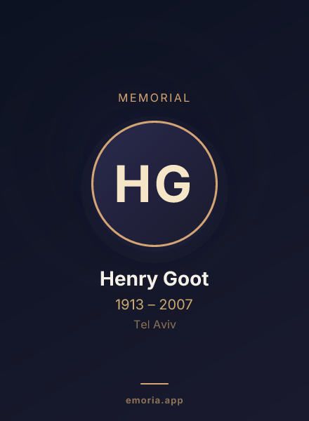 Memorial portrait of Henry Goot