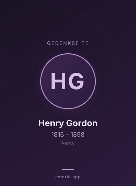 Gedenkportrait von Henry Gordon