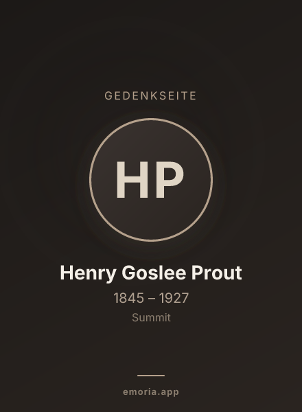 Gedenkportrait von Henry Goslee Prout