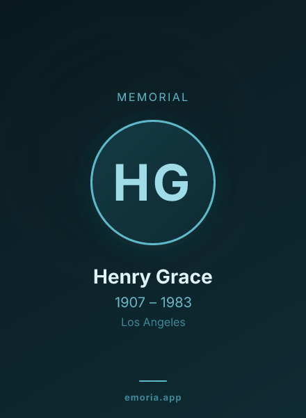 Memorial portrait of Henry Grace