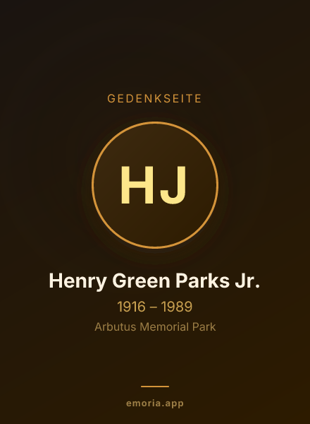 Gedenkportrait von Henry Green Parks Jr.