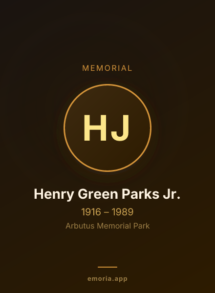 Memorial portrait of Henry Green Parks Jr.