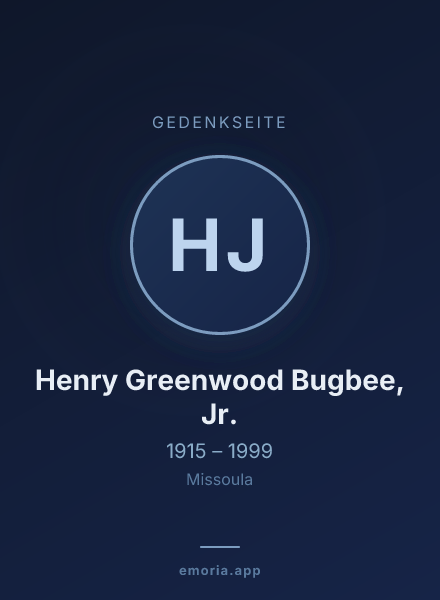 Gedenkportrait von Henry Greenwood Bugbee, Jr.