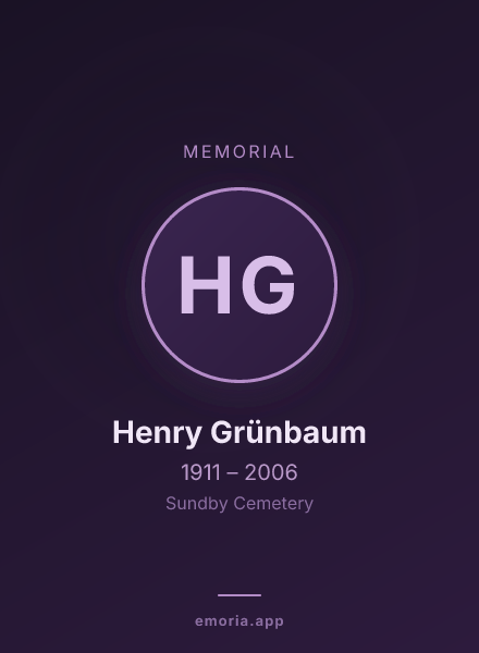 Memorial portrait of Henry Grünbaum
