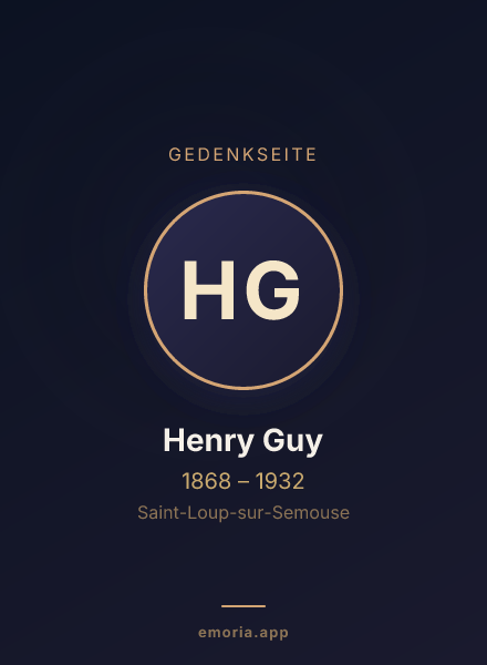 Gedenkportrait von Henry Guy