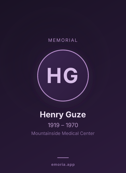 Memorial portrait of Henry Guze