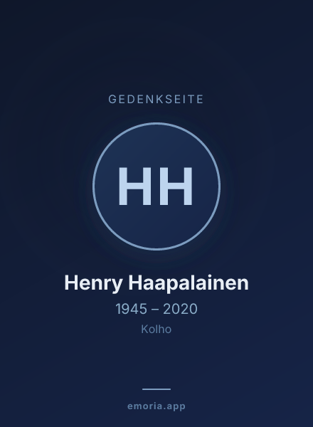 Gedenkportrait von Henry Haapalainen