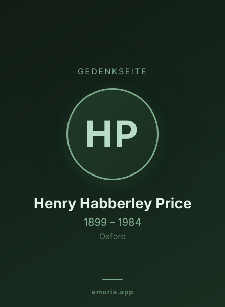 Gedenkportrait von Henry Habberley Price