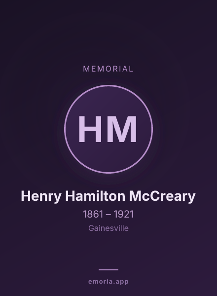 Memorial portrait of Henry Hamilton McCreary