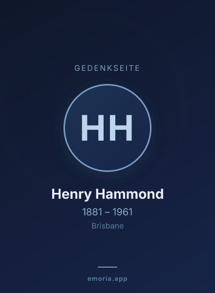 Gedenkportrait von Henry Hammond