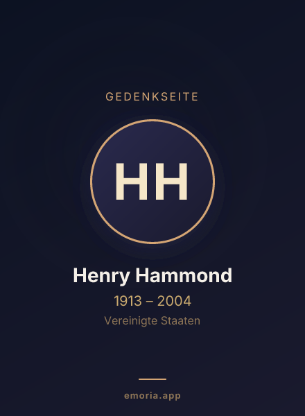 Gedenkportrait von Henry Hammond