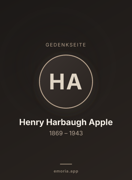 Gedenkportrait von Henry Harbaugh Apple