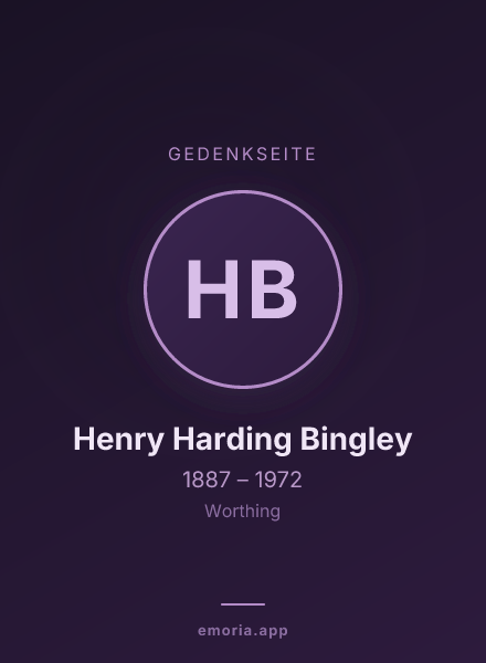 Gedenkportrait von Henry Harding Bingley