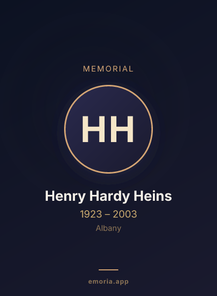 Memorial portrait of Henry Hardy Heins