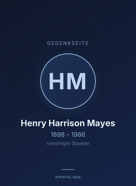 Gedenkportrait von Henry Harrison Mayes