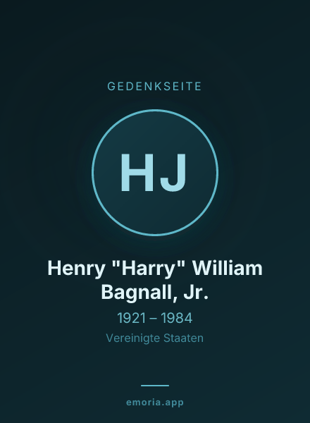 Gedenkportrait von Henry "Harry" William Bagnall, Jr.