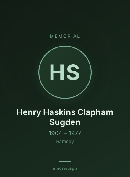 Memorial portrait of Henry Haskins Clapham Sugden