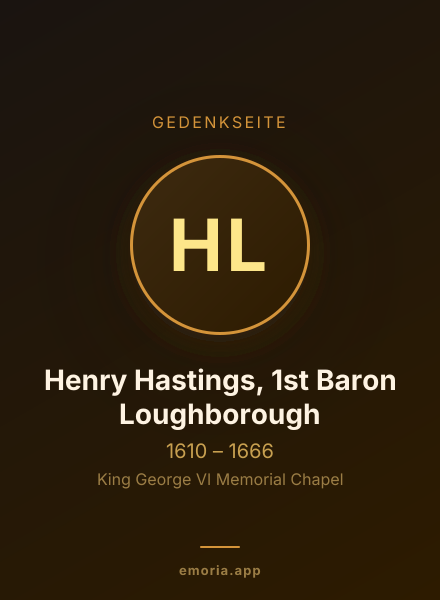 Gedenkportrait von Henry Hastings, 1st Baron Loughborough