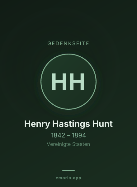 Gedenkportrait von Henry Hastings Hunt