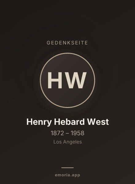 Gedenkportrait von Henry Hebard West
