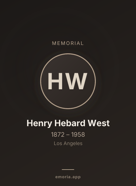 Memorial portrait of Henry Hebard West