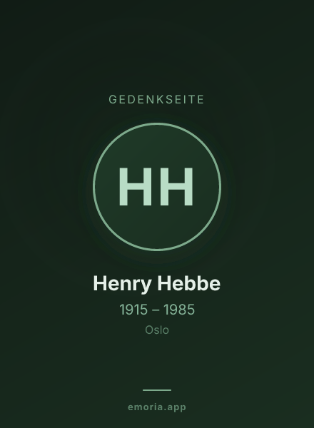 Gedenkportrait von Henry Hebbe