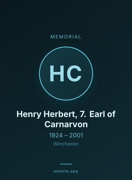 Memorial portrait of Henry Herbert, 7. Earl of Carnarvon