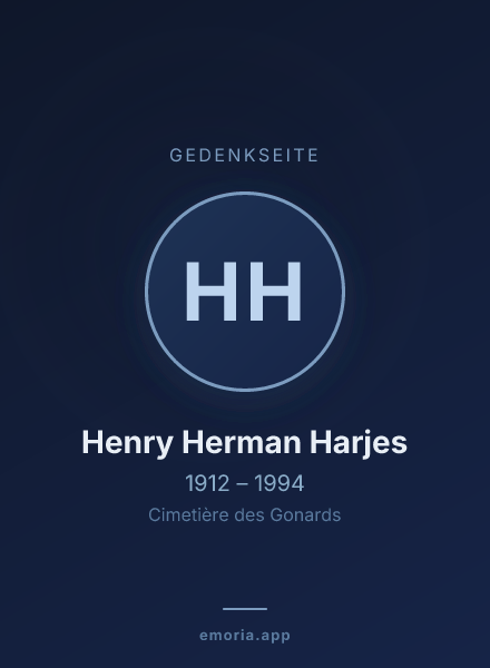 Gedenkportrait von Henry Herman Harjes