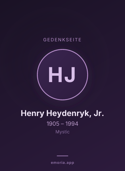 Gedenkportrait von Henry Heydenryk, Jr.