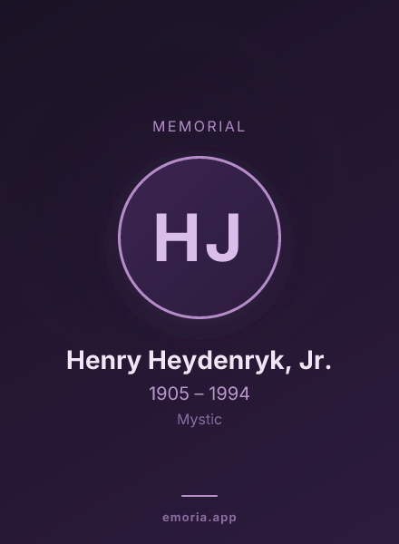 Memorial portrait of Henry Heydenryk, Jr.