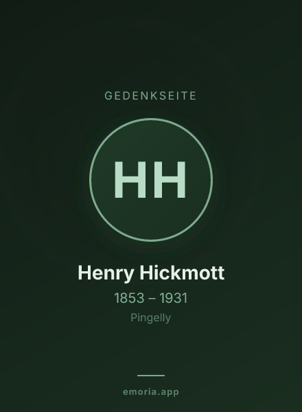 Gedenkportrait von Henry Hickmott