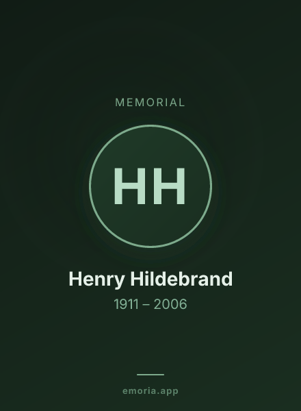 Memorial portrait of Henry Hildebrand