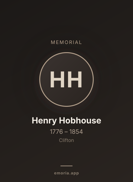 Memorial portrait of Henry Hobhouse