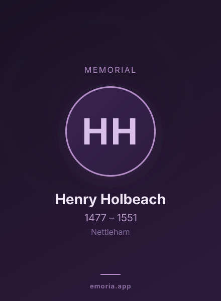 Memorial portrait of Henry Holbeach