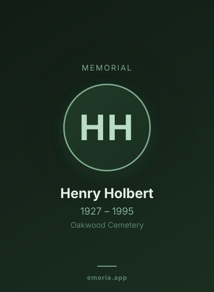 Memorial portrait of Henry Holbert