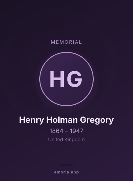 Memorial portrait of Henry Holman Gregory