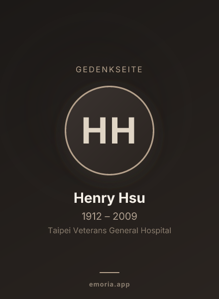 Gedenkportrait von Henry Hsu