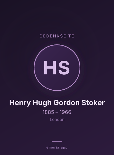Gedenkportrait von Henry Hugh Gordon Stoker