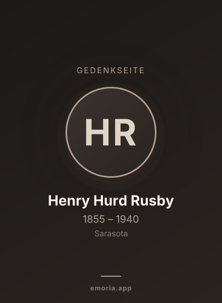 Gedenkportrait von Henry Hurd Rusby