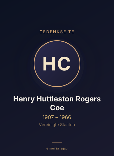 Gedenkportrait von Henry Huttleston Rogers Coe