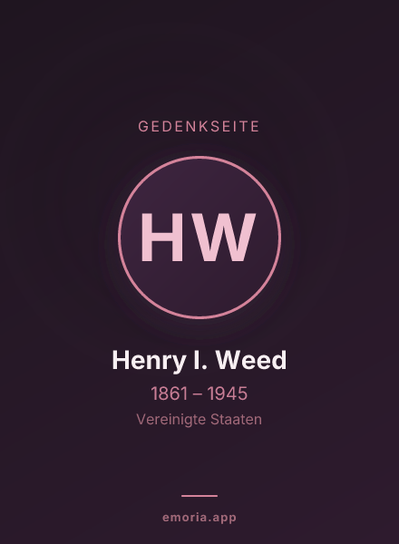 Gedenkportrait von Henry I. Weed