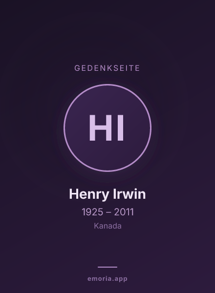 Gedenkportrait von Henry Irwin