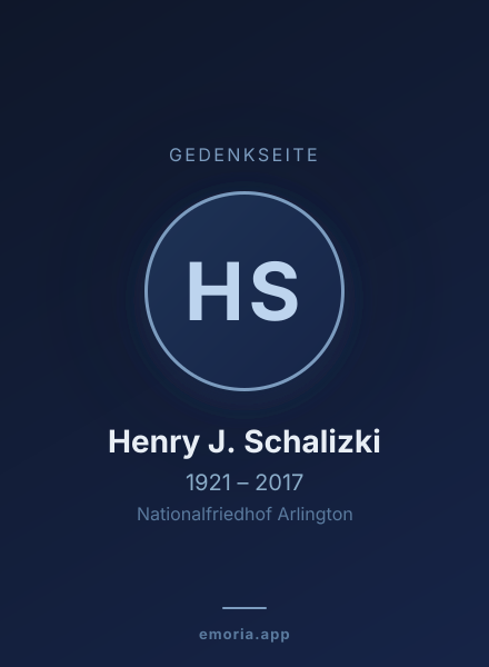 Gedenkportrait von Henry J. Schalizki
