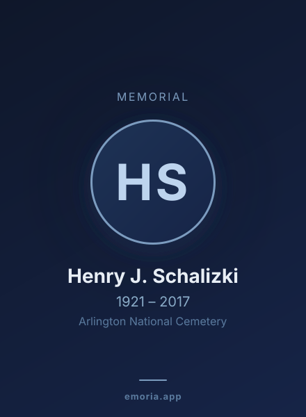 Memorial portrait of Henry J. Schalizki